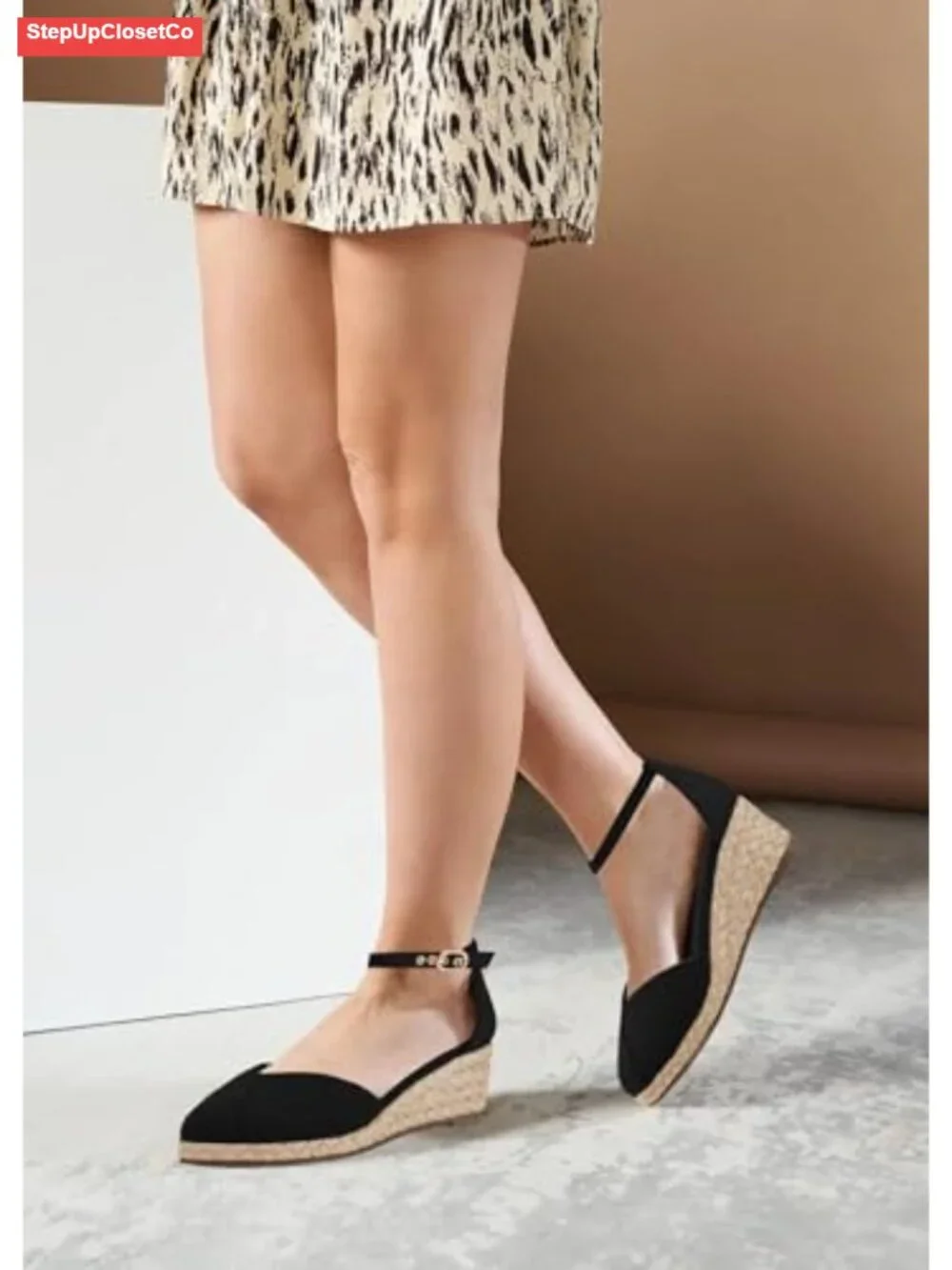 Canvas Espadrilles Platform Wedge Sandals Ankle Strap Casual Summer